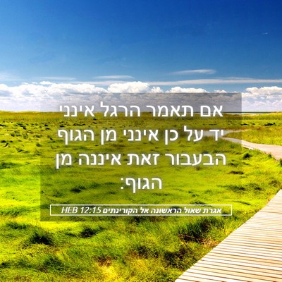Picture 05 - אגרת שאול הראשונה אל הקורינתים 12:15 HEB - אם תאמר הרגל אינני יד על כן - Bible Verse Picture