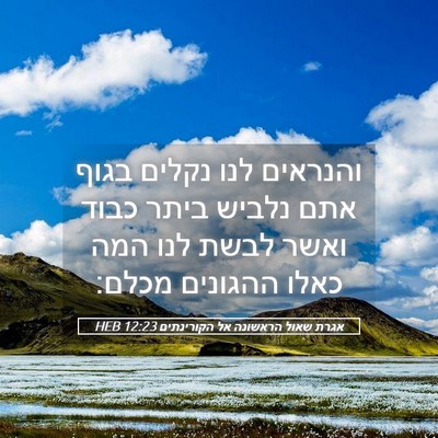 Picture 05 - אגרת שאול הראשונה אל הקורינתים 12:23 HEB - והנראים לנו נקלים בגוף אתם - Bible Verse Picture