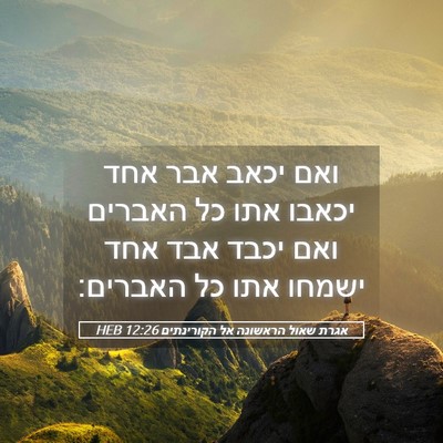 Picture 05 - אגרת שאול הראשונה אל הקורינתים 12:26 HEB - ואם יכאב אבר אחד יכאבו אתו - Bible Verse Picture