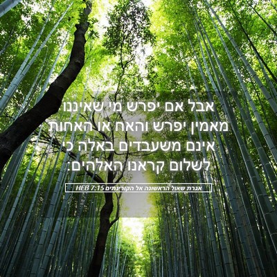 Picture 05 - אגרת שאול הראשונה אל הקורינתים 7:15 HEB - אבל אם יפרש מי שאיננו מאמין - Bible Verse Picture