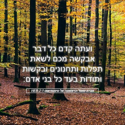 Picture 05 - אגרת שאול הראשונה אל טימותיאוס 2:1 HEB - ועתה קדם כל דבר אבקשה מכם - Bible Verse Picture