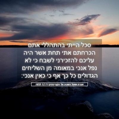 Picture 05 - אגרת שאול השניה אל הקורינתים 12:11 HEB - סכל הייתי בהתהללי אתם - Bible Verse Picture