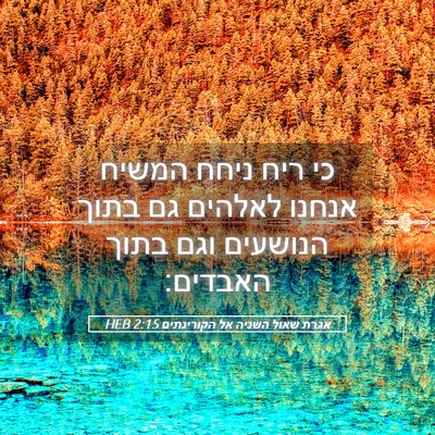 Picture 05 - אגרת שאול השניה אל הקורינתים 2:15 HEB - כי ריח ניחח המשיח אנחנו - Bible Verse Picture