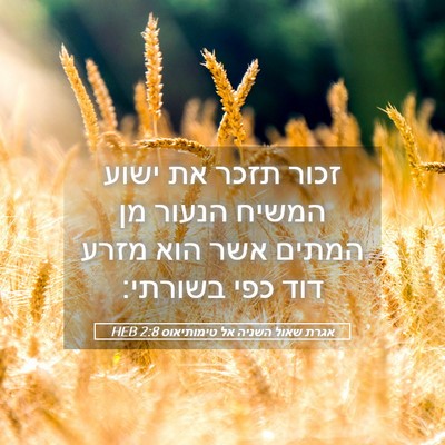 Picture 05 - אגרת שאול השניה אל טימותיאוס 2:8 HEB - זכור תזכר את ישוע המשיח - Bible Verse Picture