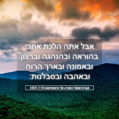 Picture 05 - אגרת שאול השניה אל טימותיאוס 3:10 HEB - אבל אתה הלכת אחרי בהוראה - Bible Verse Picture