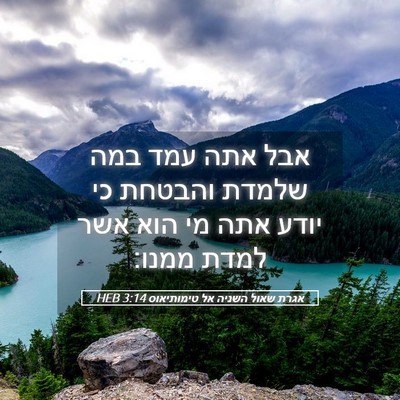Picture 05 - אגרת שאול השניה אל טימותיאוס 3:14 HEB - אבל אתה עמד במה שלמדת - Bible Verse Picture