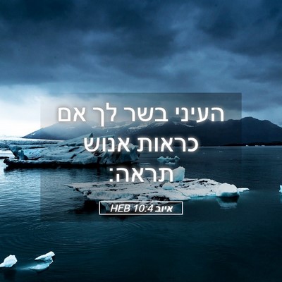 Picture 05 - איוב 10:4 HEB - העיני בשר לך אם כראות אנוש - Bible Verse Picture