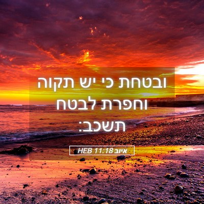 Picture 05 - איוב 11:18 HEB - ובטחת כי יש תקוה וחפרת לבטח - Bible Verse Picture