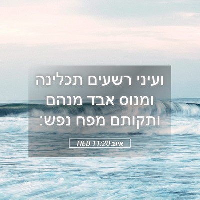 Picture 05 - איוב 11:20 HEB - ועיני רשעים תכלינה ומנוס - Bible Verse Picture