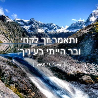 Picture 05 - איוב 11:4 HEB - ותאמר זך לקחי ובר הייתי - Bible Verse Picture