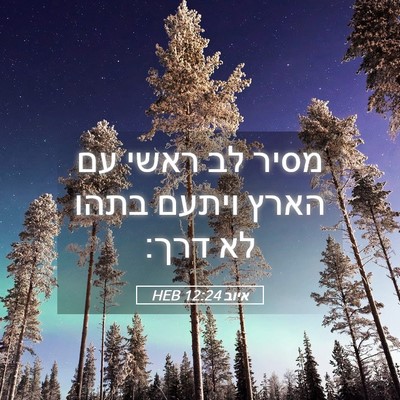 Picture 05 - איוב 12:24 HEB - מסיר לב ראשי עם הארץ ויתעם - Bible Verse Picture