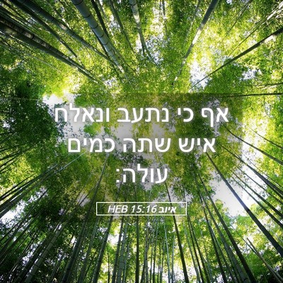 Picture 05 - איוב 15:16 HEB - אף כי נתעב ונאלח איש שתה - Bible Verse Picture