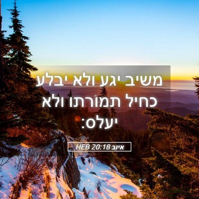 Picture 05 - איוב 20:18 HEB - משיב יגע ולא יבלע כחיל - Bible Verse Picture