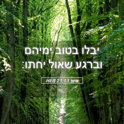 Picture 05 - איוב 21:13 HEB - יבלו בטוב ימיהם וברגע שאול - Bible Verse Picture
