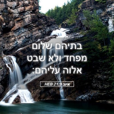 Picture 05 - איוב 21:9 HEB - בתיהם שלום מפחד ולא שבט - Bible Verse Picture