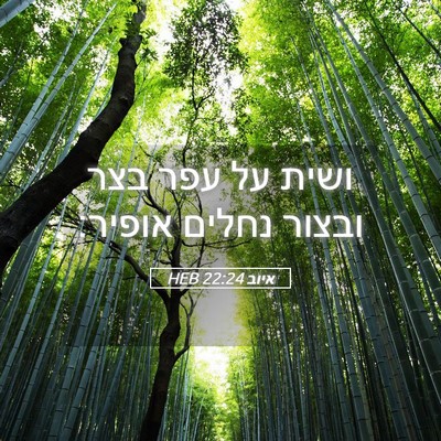 Picture 05 - איוב 22:24 HEB - ושית על עפר בצר ובצור נחלים - Bible Verse Picture