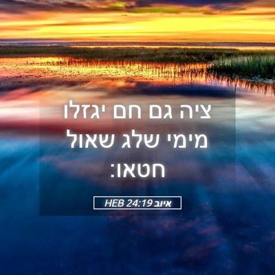Picture 05 - איוב 24:19 HEB - ציה גם חם יגזלו מימי שלג - Bible Verse Picture
