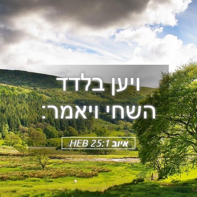 Picture 05 - איוב 25:1 HEB - ויען בלדד השחי - Bible Verse Picture