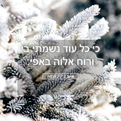 Picture 05 - איוב 27:3 HEB - כי כל עוד נשמתי בי ורוח - Bible Verse Picture
