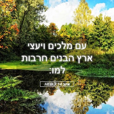 Picture 05 - איוב 3:14 HEB - עם מלכים ויעצי ארץ הבנים - Bible Verse Picture