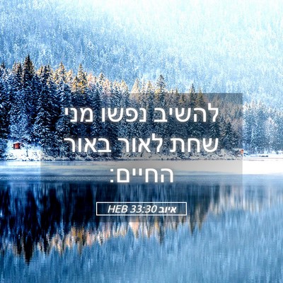 Picture 05 - איוב 33:30 HEB - להשיב נפשו מני שחת לאור - Bible Verse Picture