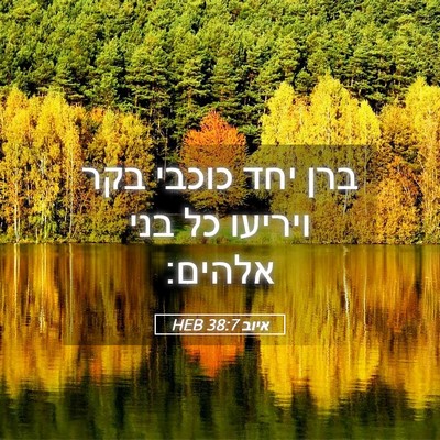Picture 05 - איוב 38:7 HEB - ברן יחד כוכבי בקר ויריעו כל - Bible Verse Picture