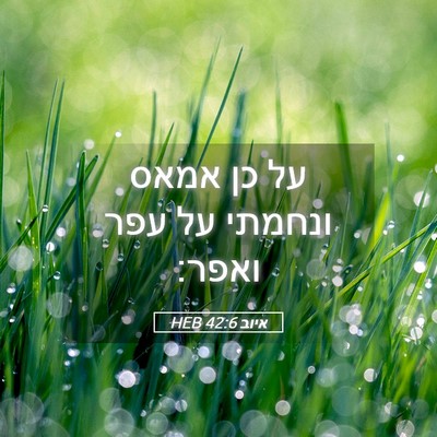 Picture 05 - איוב 42:6 HEB - על כן אמאס ונחמתי על עפר - Bible Verse Picture
