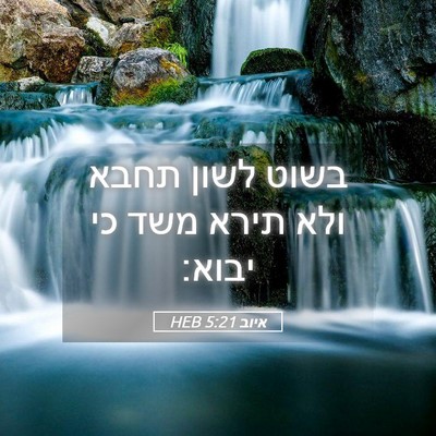 Picture 05 - איוב 5:21 HEB - בשוט לשון תחבא ולא תירא משד - Bible Verse Picture