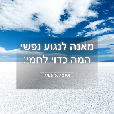 Picture 05 - איוב 6:7 HEB - מאנה לנגוע נפשי המה כדוי - Bible Verse Picture