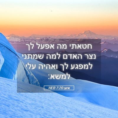 Picture 05 - איוב 7:20 HEB - חטאתי מה אפעל לך נצר האדם - Bible Verse Picture