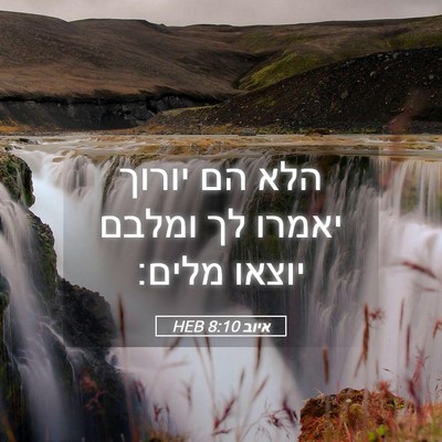Picture 05 - איוב 8:10 HEB - הלא הם יורוך יאמרו לך ומלבם - Bible Verse Picture