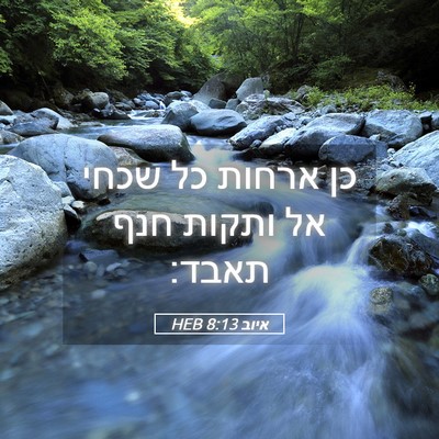 Picture 05 - איוב 8:13 HEB - כן ארחות כל שכחי אל ותקות - Bible Verse Picture