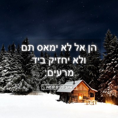 Picture 05 - איוב 8:20 HEB - הן אל לא ימאס תם ולא יחזיק - Bible Verse Picture