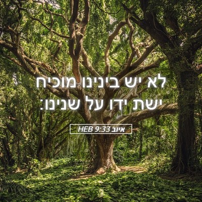 Picture 05 - איוב 9:33 HEB - לא יש בינינו מוכיח ישת ידו - Bible Verse Picture
