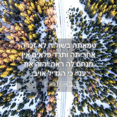 Picture 05 - איכה 1:9 HEB - טמאתה בשוליה לא זכרה - Bible Verse Picture