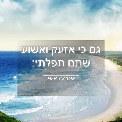 Picture 05 - איכה 3:8 HEB - גם כי אזעק ואשוע שתם - Bible Verse Picture