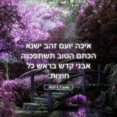 Picture 05 - איכה 4:1 HEB - איכה יועם זהב ישנא הכתם - Bible Verse Picture