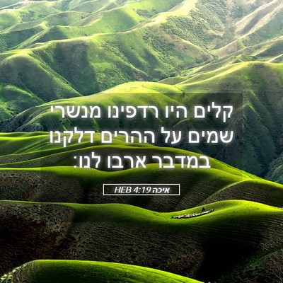 Picture 05 - איכה 4:19 HEB - קלים היו רדפינו מנשרי שמים - Bible Verse Picture