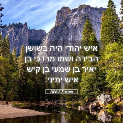 Picture 05 - אסתר 2:5 HEB - איש יהודי היה בשושן הבירה - Bible Verse Picture