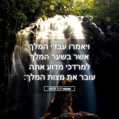 Picture 05 - אסתר 3:3 HEB - ויאמרו עבדי המלך אשר בשער - Bible Verse Picture