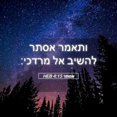 Picture 05 - אסתר 4:15 HEB - ותאמר אסתר להשיב אל - Bible Verse Picture