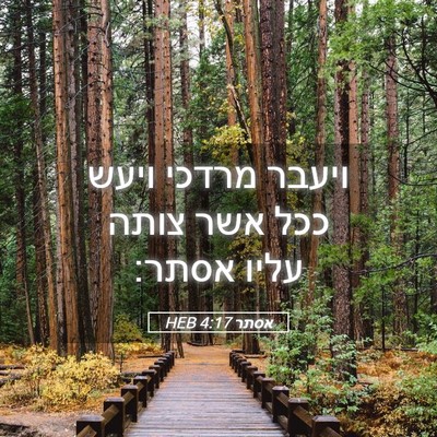 Picture 05 - אסתר 4:17 HEB - ויעבר מרדכי ויעש ככל אשר - Bible Verse Picture