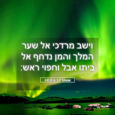 Picture 05 - אסתר 6:12 HEB - וישב מרדכי אל שער המלך והמן - Bible Verse Picture