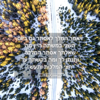 Picture 05 - אסתר 7:2 HEB - ויאמר המלך לאסתר גם ביום - Bible Verse Picture