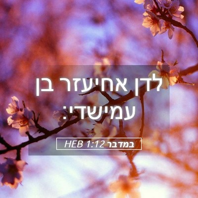 Picture 05 - במדבר 1:12 HEB - לדן אחיעזר בן - Bible Verse Picture