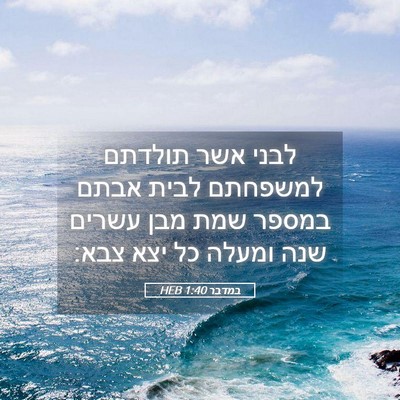 Picture 05 - במדבר 1:40 HEB - לבני אשר תולדתם למשפחתם - Bible Verse Picture
