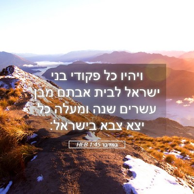 Picture 05 - במדבר 1:45 HEB - ויהיו כל פקודי בני ישראל - Bible Verse Picture