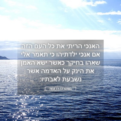 Picture 05 - במדבר 11:12 HEB - האנכי הריתי את כל העם הזה - Bible Verse Picture