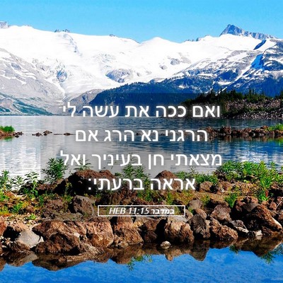 Picture 05 - במדבר 11:15 HEB - ואם ככה את עשה לי הרגני נא - Bible Verse Picture