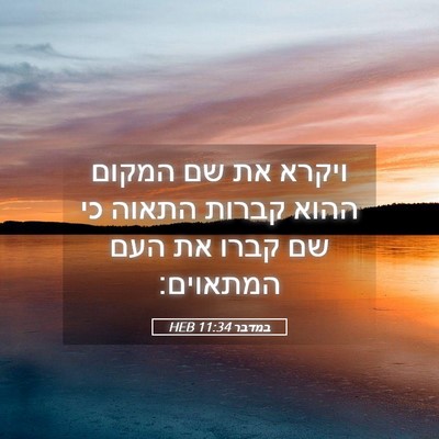 Picture 05 - במדבר 11:34 HEB - ויקרא את שם המקום ההוא - Bible Verse Picture